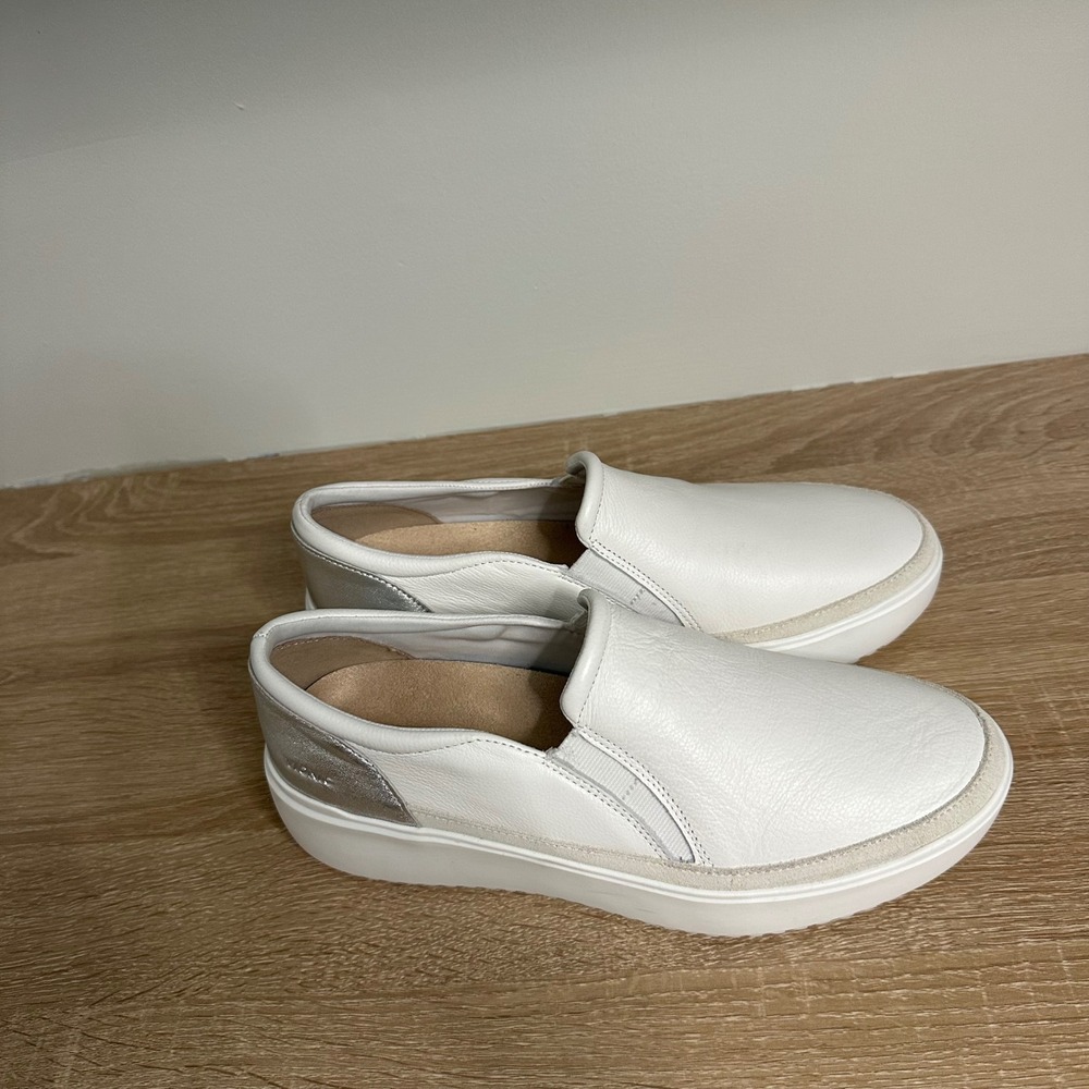 Vionic‎ Womens Kearny Slip On Sneaker US 9.5 Wide White Silver Leather Platform - Picture 13 of 16